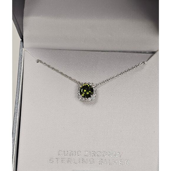NEW Peridot Sterling Silver Necklace - August Birthstone - Picture 5 of 6